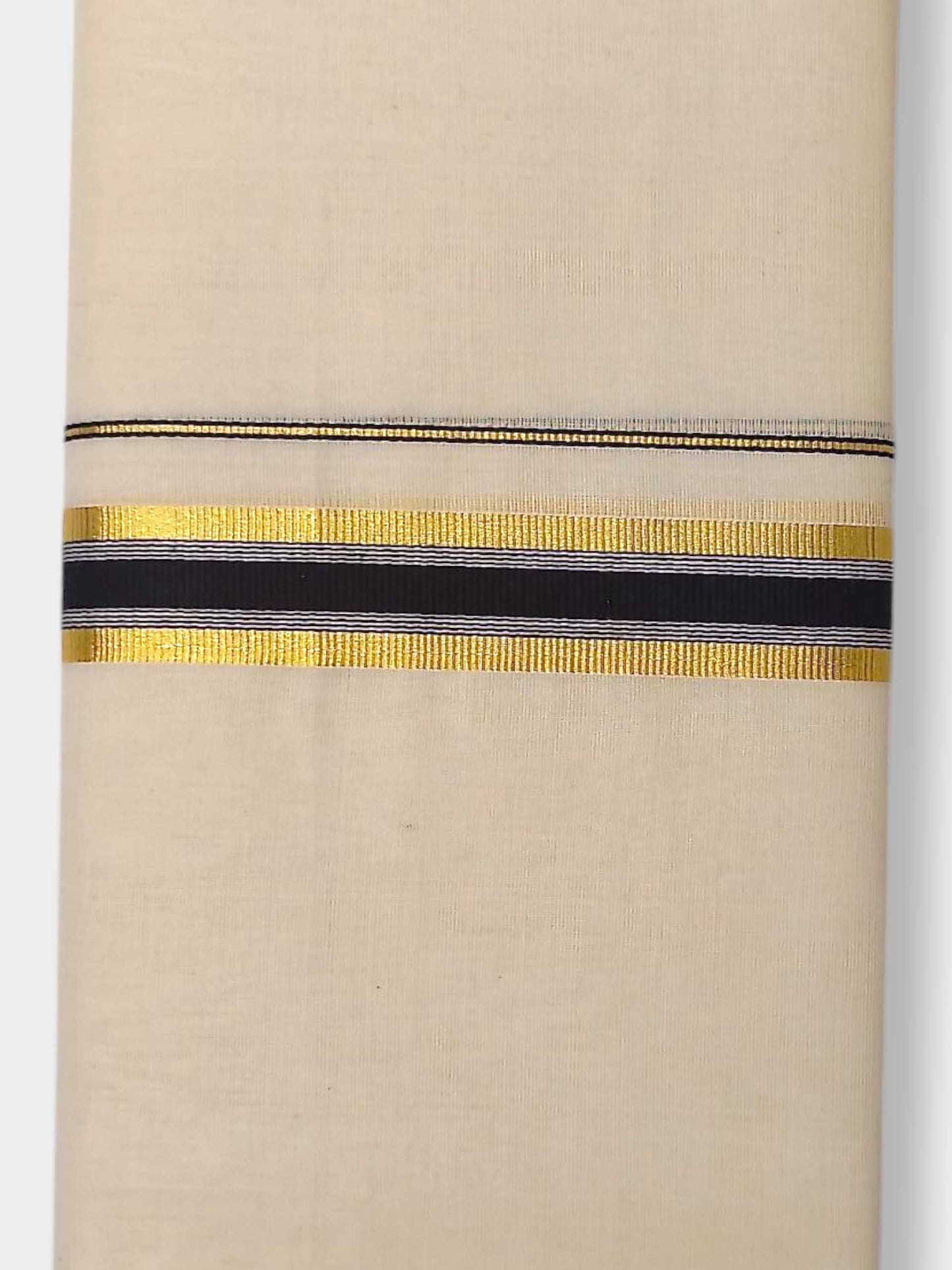 Balaramapuram Handloom Double Mundu Pure Cotton with Black Border