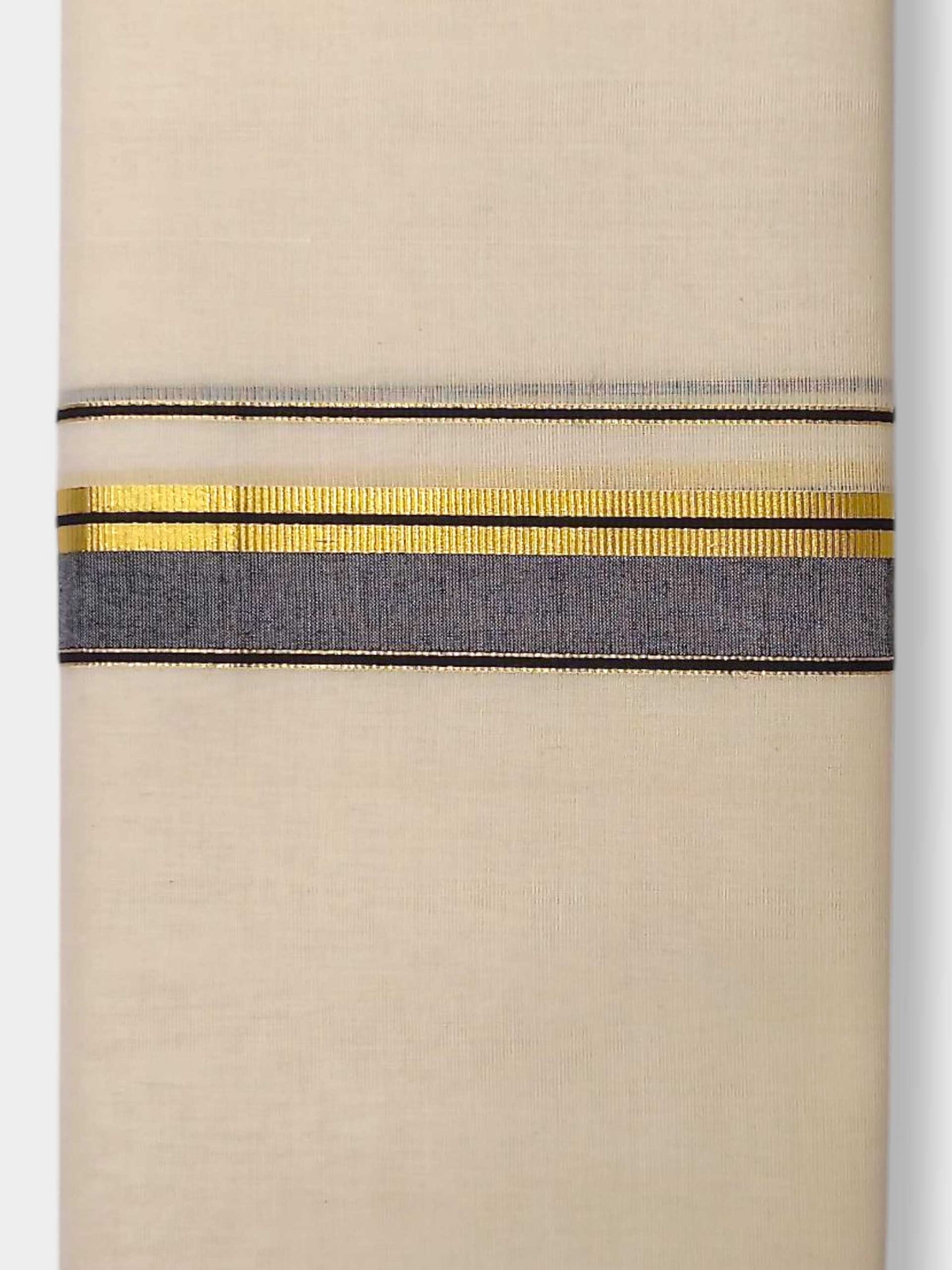 Balaramapuram Handloom Double Mundu Pure Cotton with Black Border