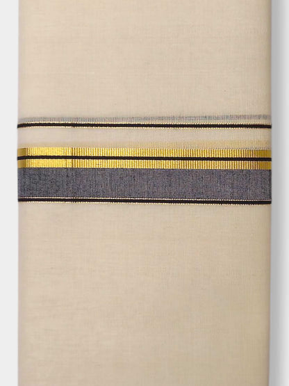 Balaramapuram Handloom Double Mundu Pure Cotton with Black Border