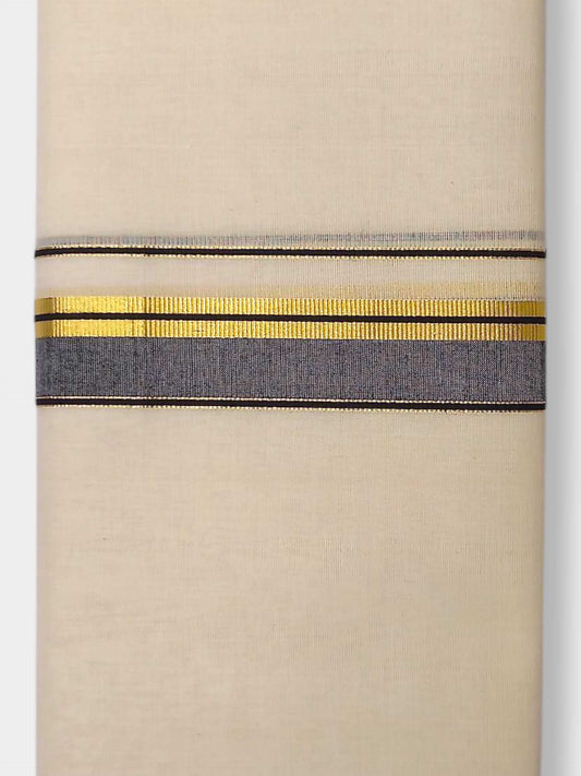 Balaramapuram Handloom Double Mundu Pure Cotton with Black Border