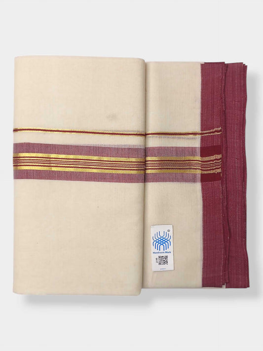 Kerala Balaramapuram Pure Cotton Handloom Mundu/Dhoti