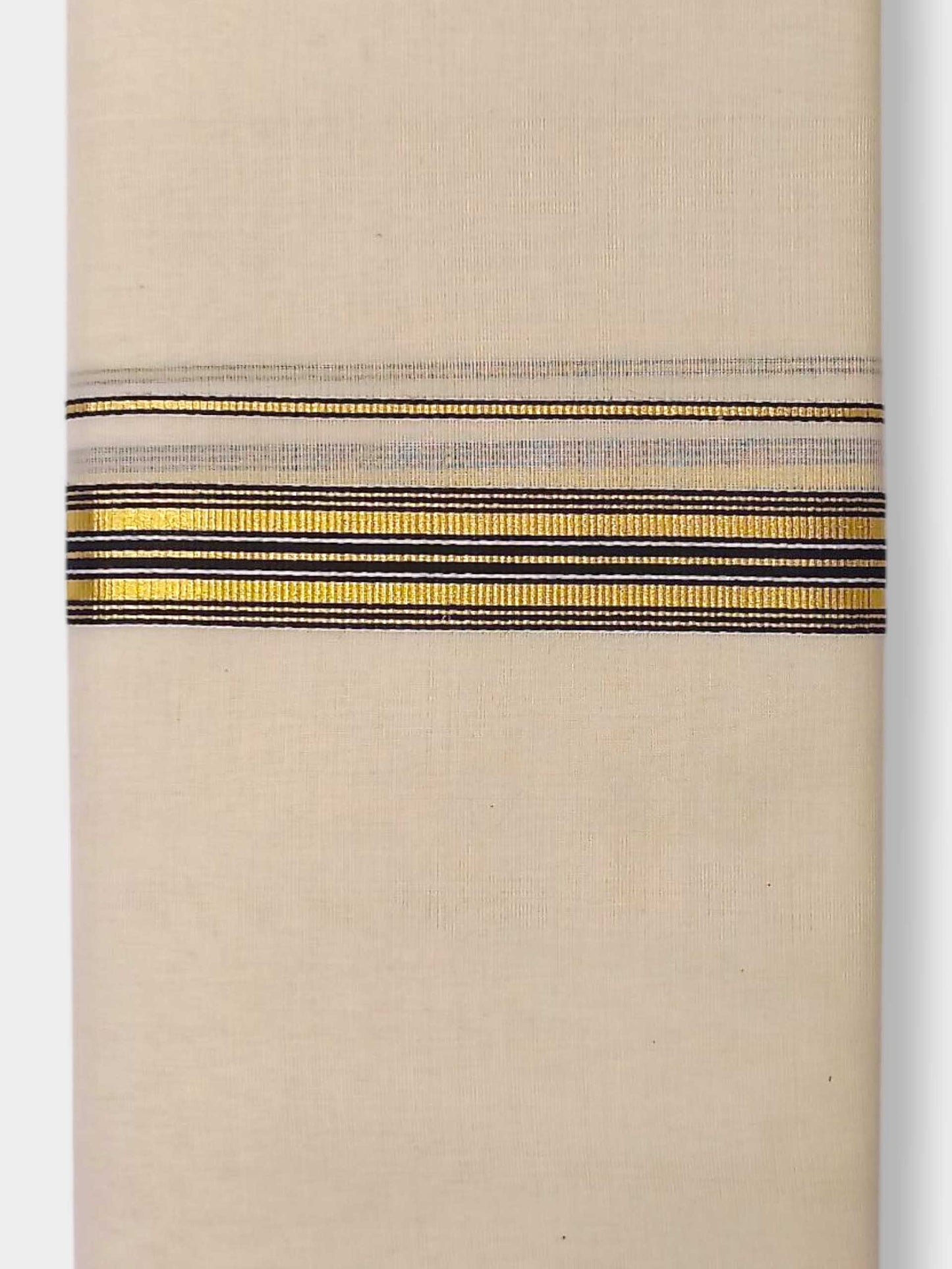 Balaramapuram Handloom Double Mundu Pure Cotton with Black Border