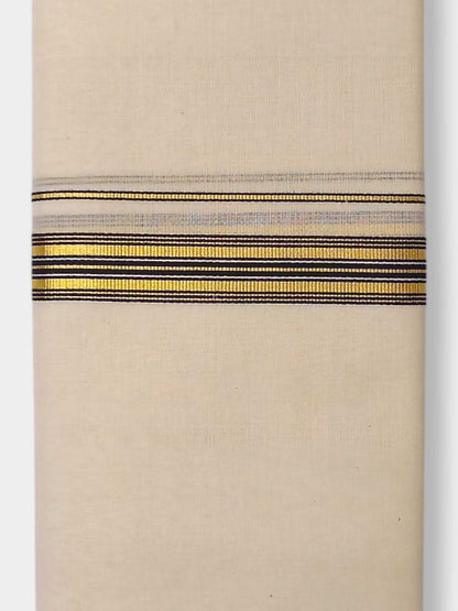 Balaramapuram Handloom Double Mundu Pure Cotton with Black Border