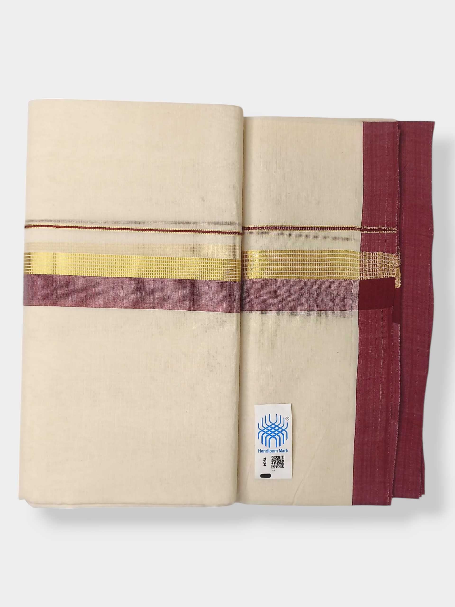 Kerala Balaramapuram Pure Cotton Handloom Mundu/Dhoti
