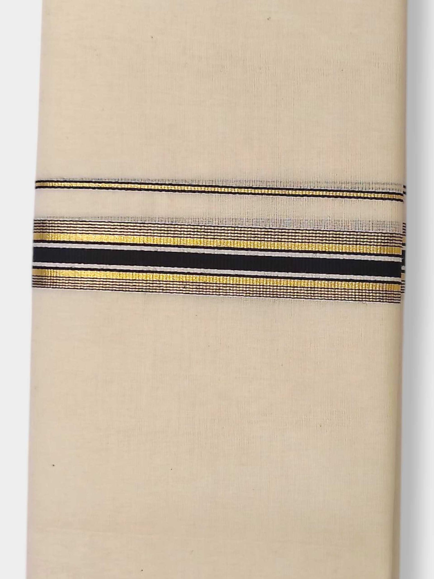 Balaramapuram Handloom Double Mundu Pure Cotton with Black Border