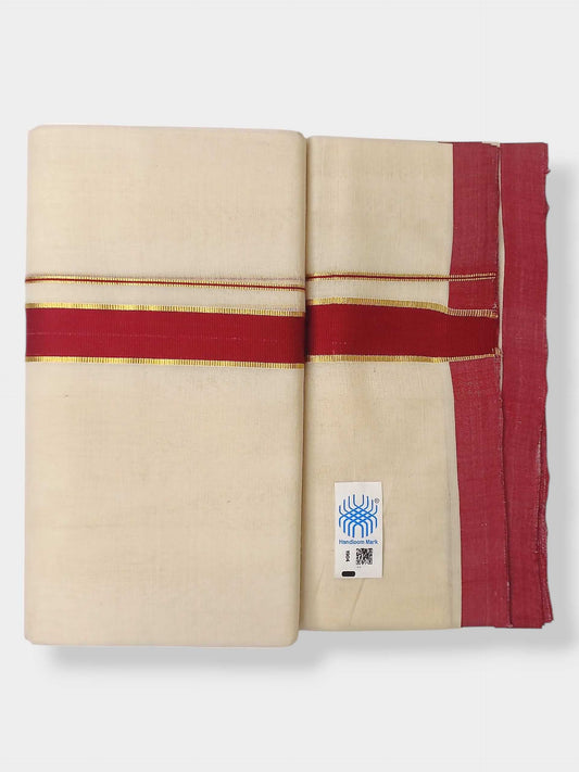Kerala Balaramapuram Pure Cotton Handloom Mundu/Dhoti