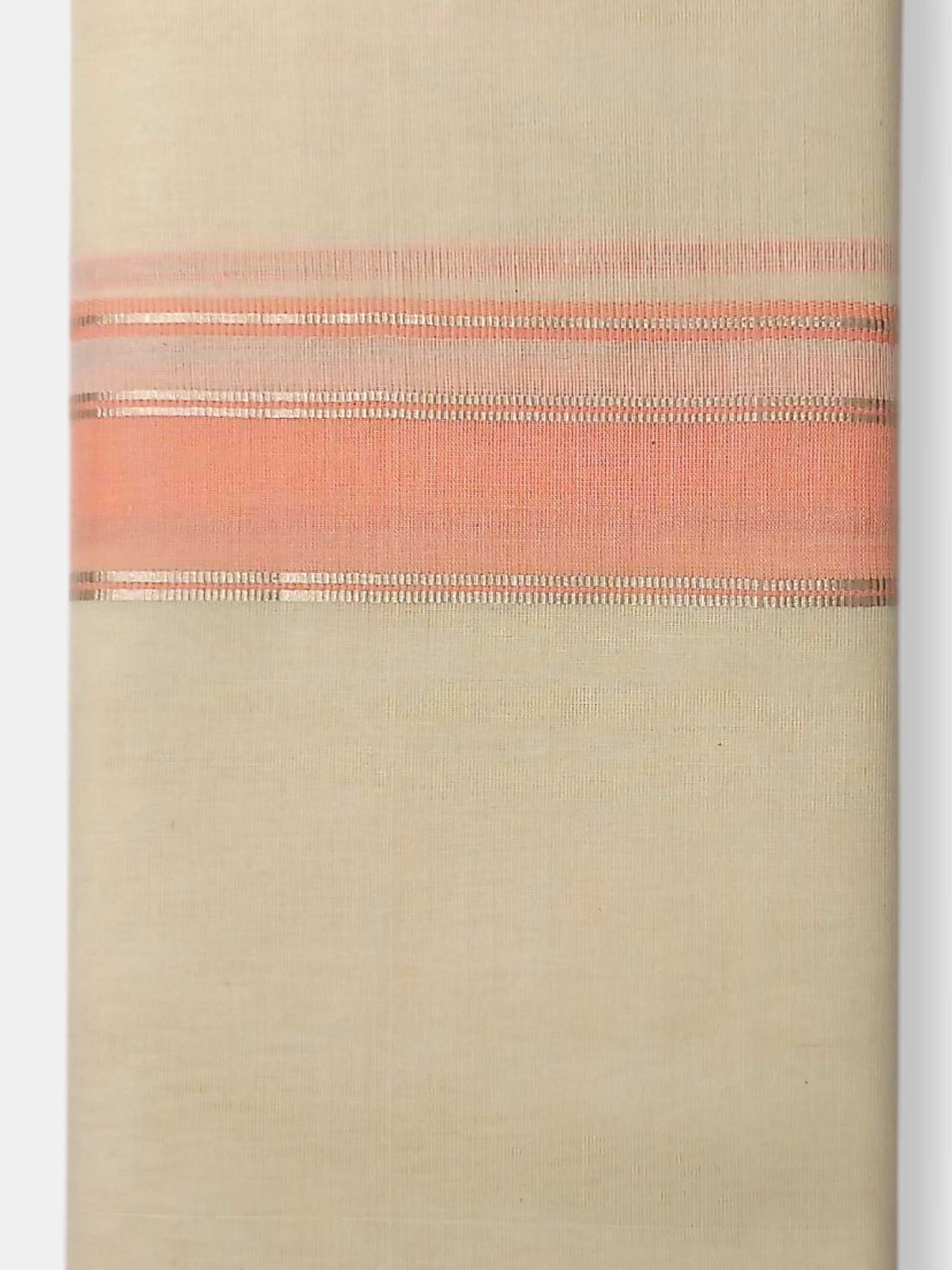 Balaramapuram Handloom Double Mundu Pure Cotton with Rose Border