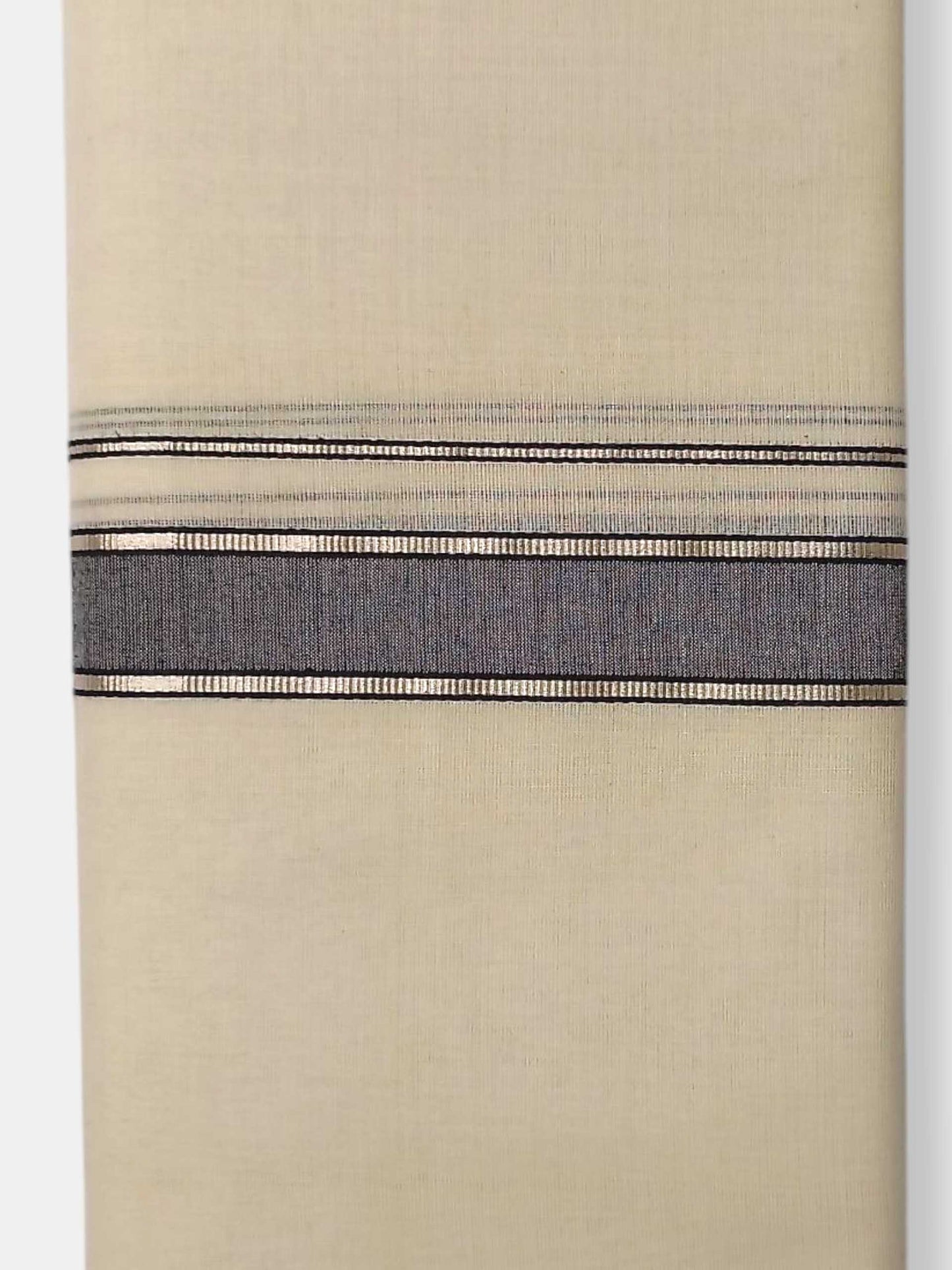 Balaramapuram Handloom Double Mundu Pure Cotton with Black Border
