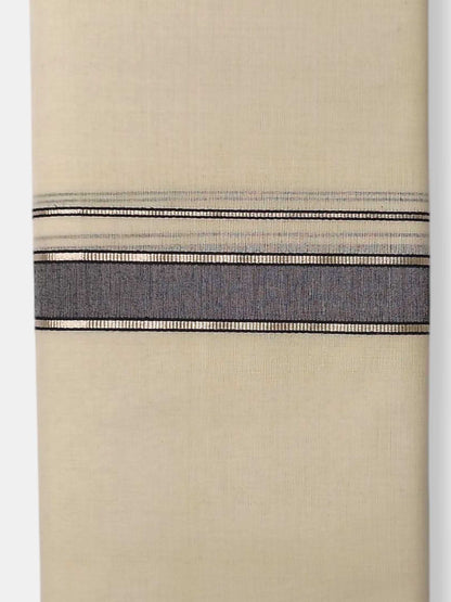 Balaramapuram Handloom Double Mundu Pure Cotton with Black Border
