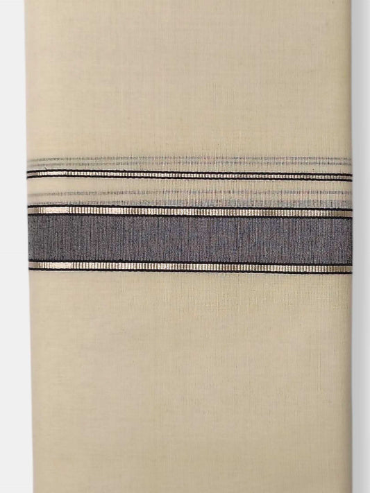Balaramapuram Handloom Double Mundu Pure Cotton with Black Border