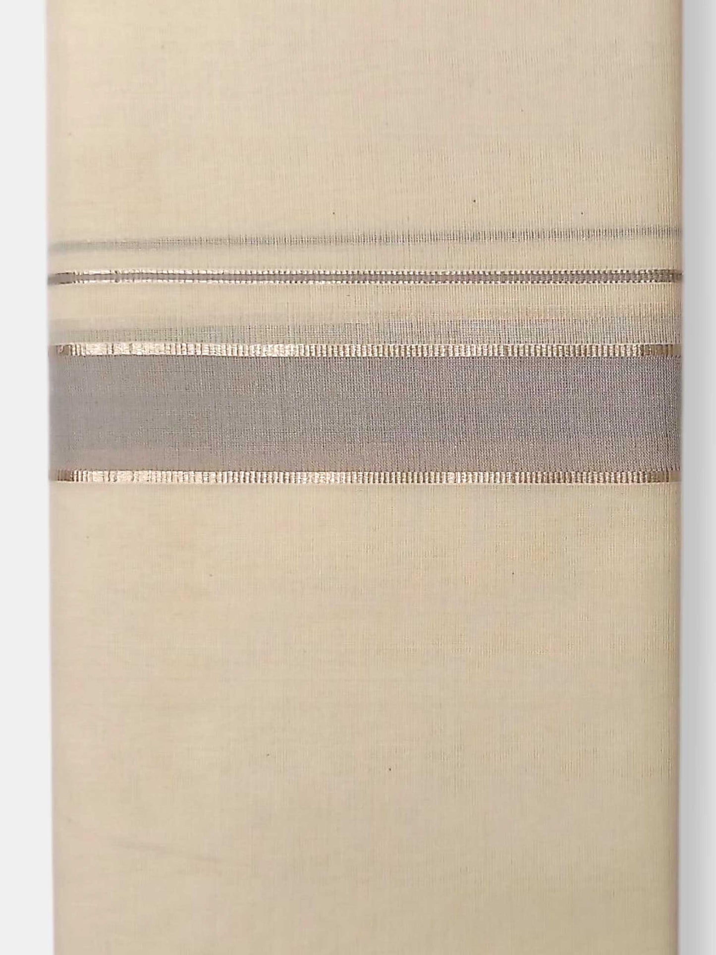 Balaramapuram Handloom Double Mundu Pure Cotton with Ash Border
