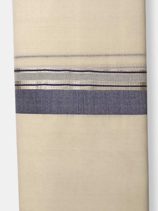 Balaramapuram Handloom Double Mundu Pure Cotton with Black Border