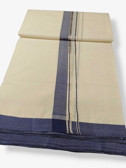 Balaramapuram Handloom Double Mundu Pure Cotton with Black Border
