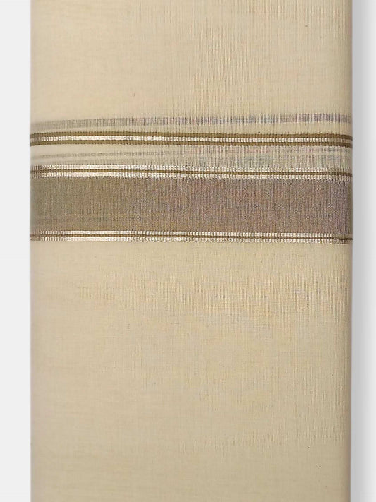 Balaramapuram Handloom Double Mundu Pure Cotton with Gray Border