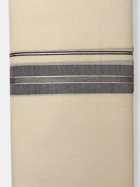 Balaramapuram Handloom Double Mundu Pure Cotton with Black Border