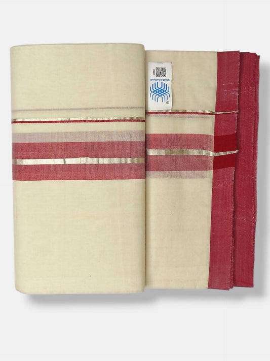Kerala Balaramapuram Pure Cotton Handloom Mundu/Dhoti