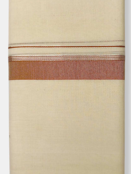 Balaramapuram Handloom Double Mundu Pure Cotton with Yellow Border