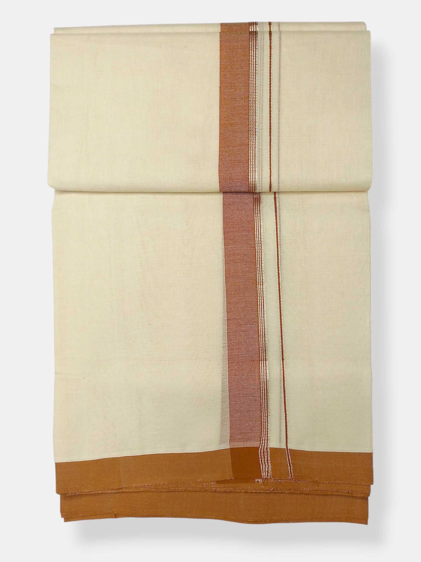 Balaramapuram Handloom Double Mundu Pure Cotton with Yellow Border