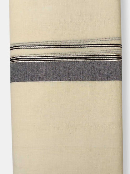 Balaramapuram Handloom Double Mundu Pure Cotton with Black Border