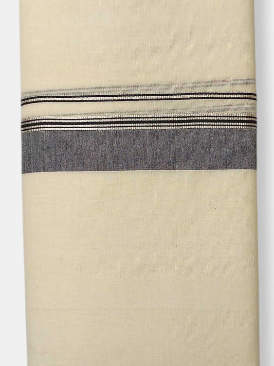 Balaramapuram Handloom Double Mundu Pure Cotton with Black Border
