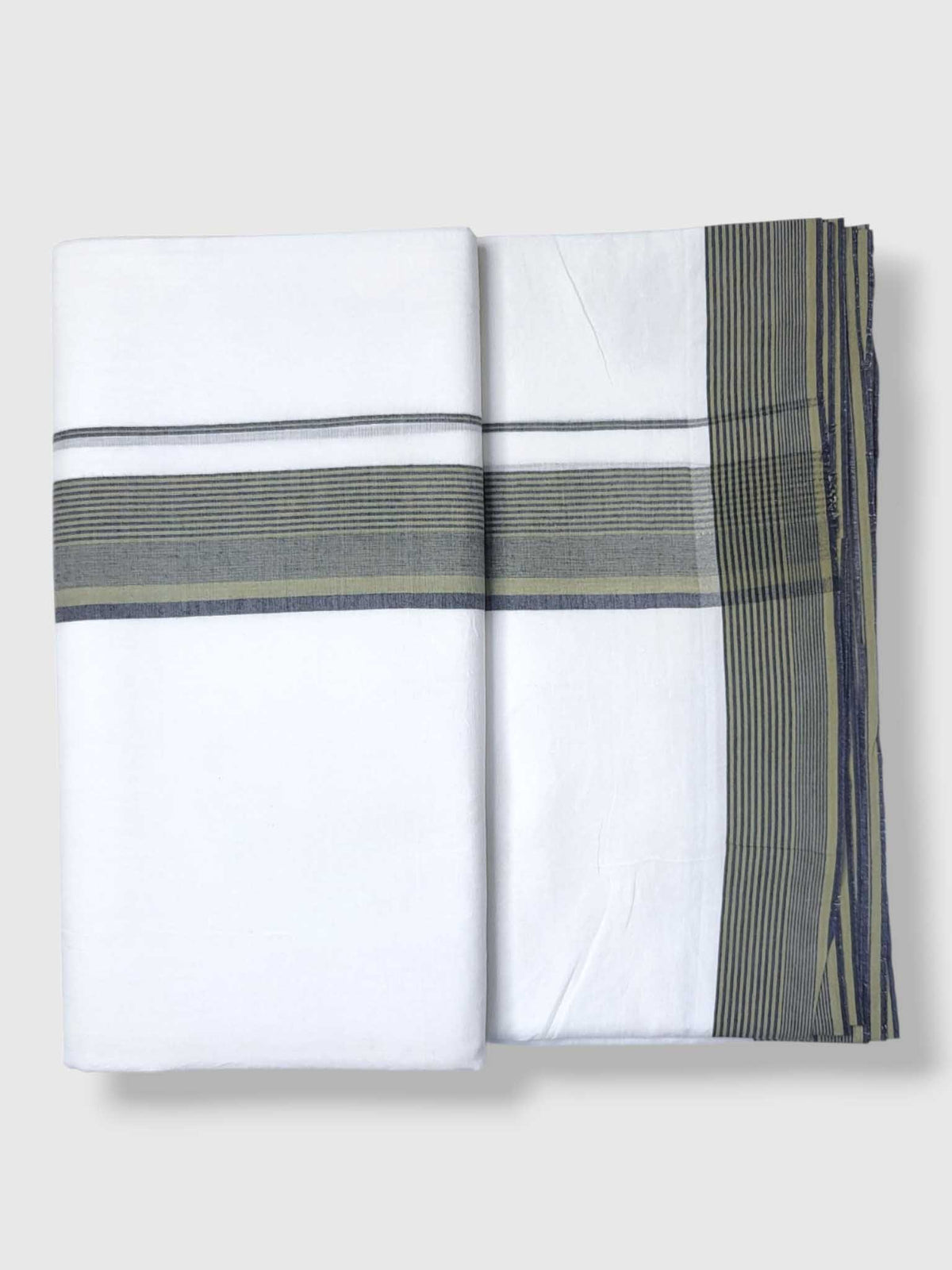 Pure White Cotton Men's Double Dhoti