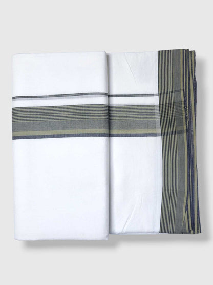 Pure White Cotton Men's Double Dhoti