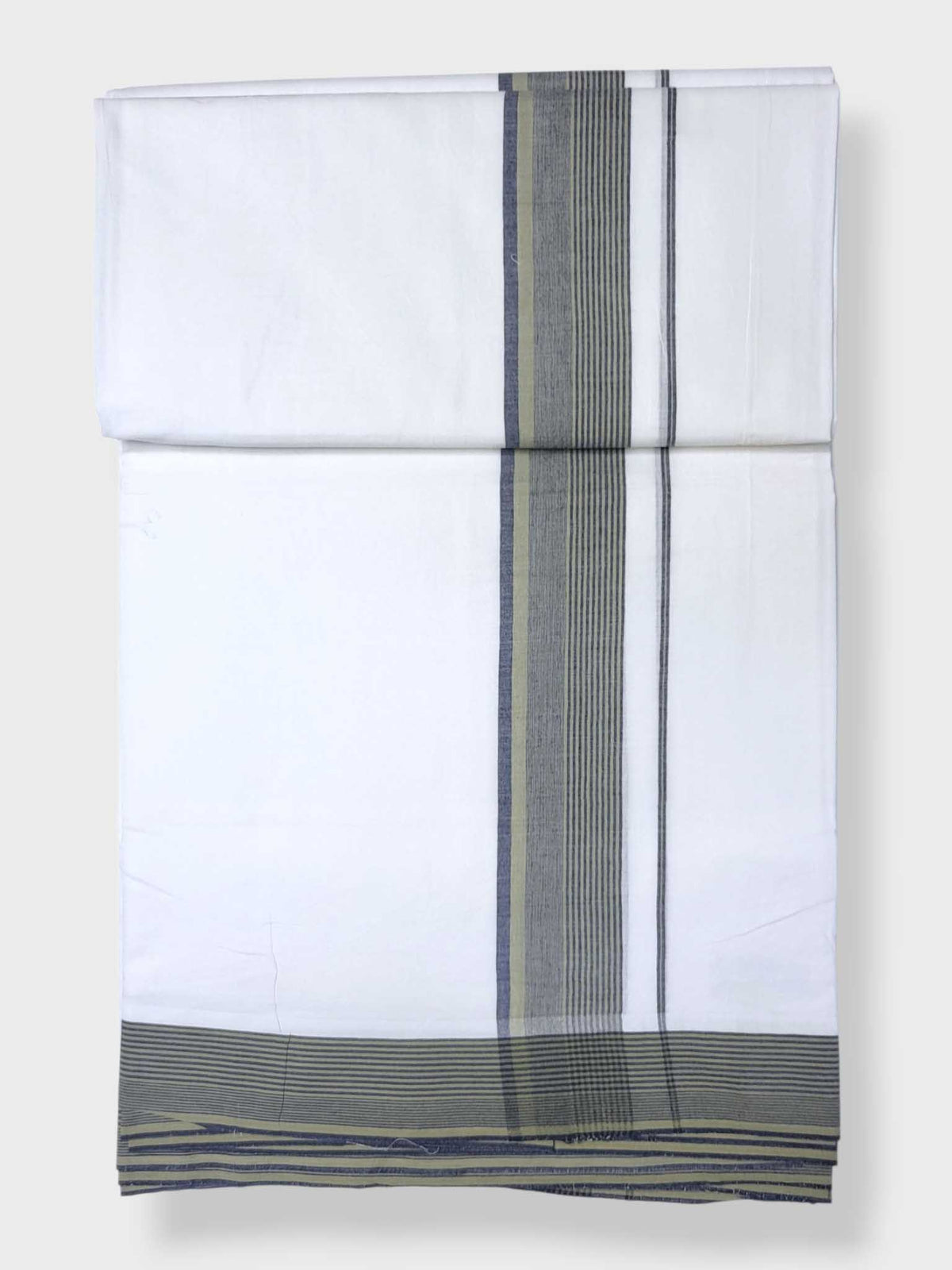 Pure White Cotton Men's Double Dhoti