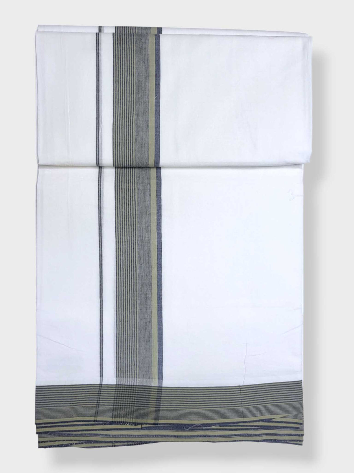 Pure White Cotton Men's Double Dhoti
