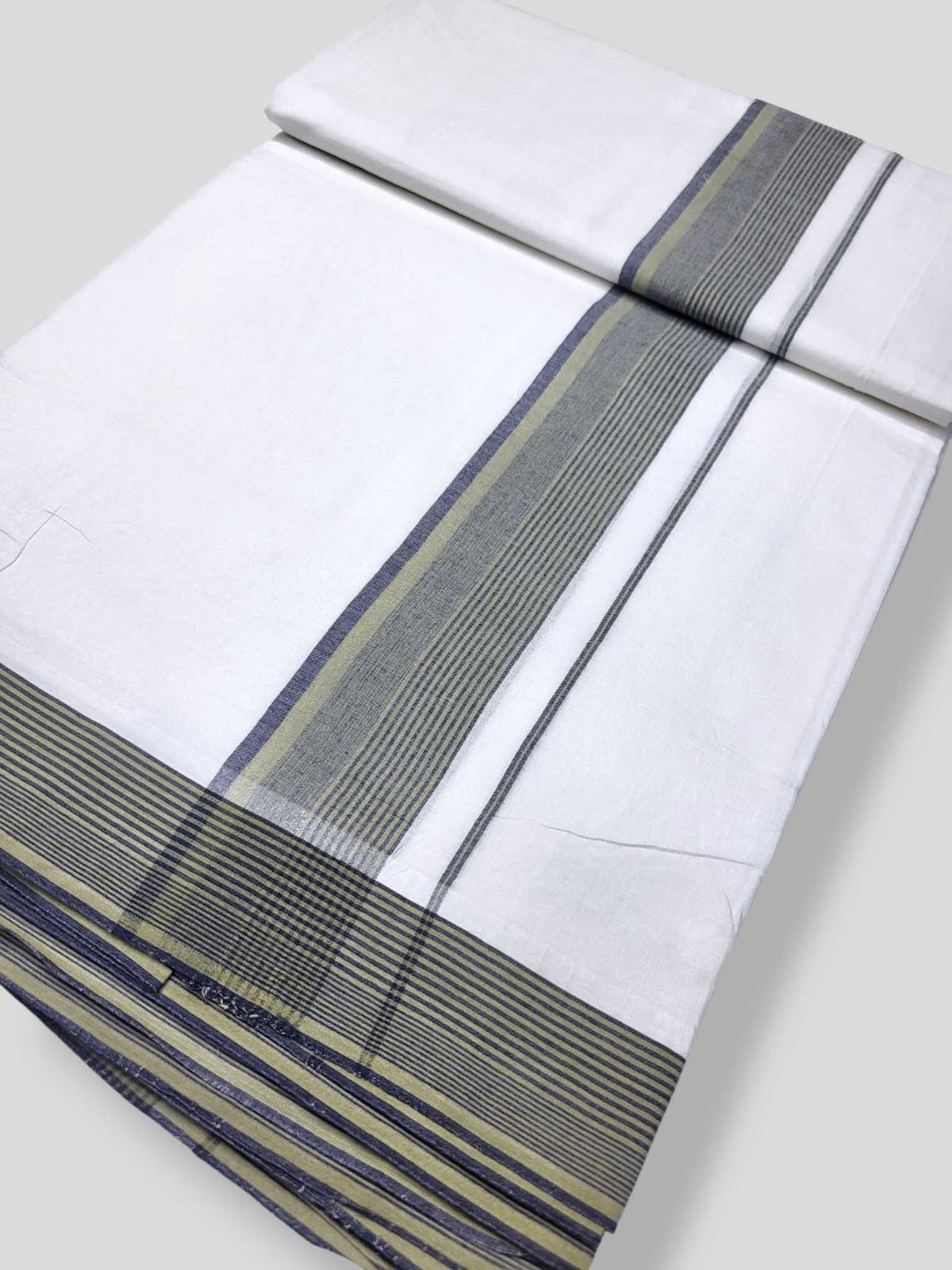 Pure White Cotton Men's Double Dhoti
