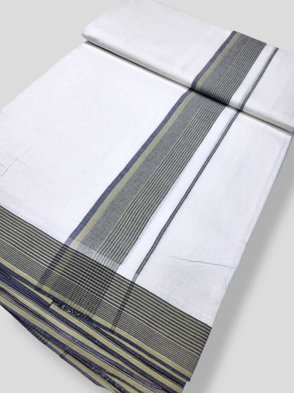 Pure White Cotton Men's Double Dhoti