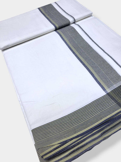 Pure White Cotton Men's Double Dhoti