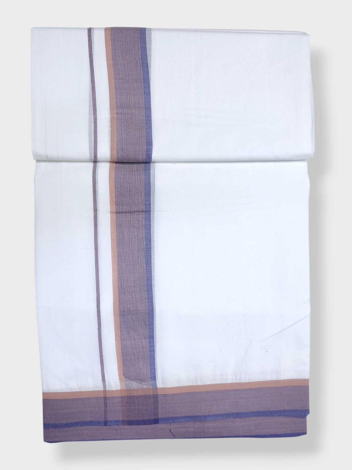 Pure White Cotton Men's Double Dhoti