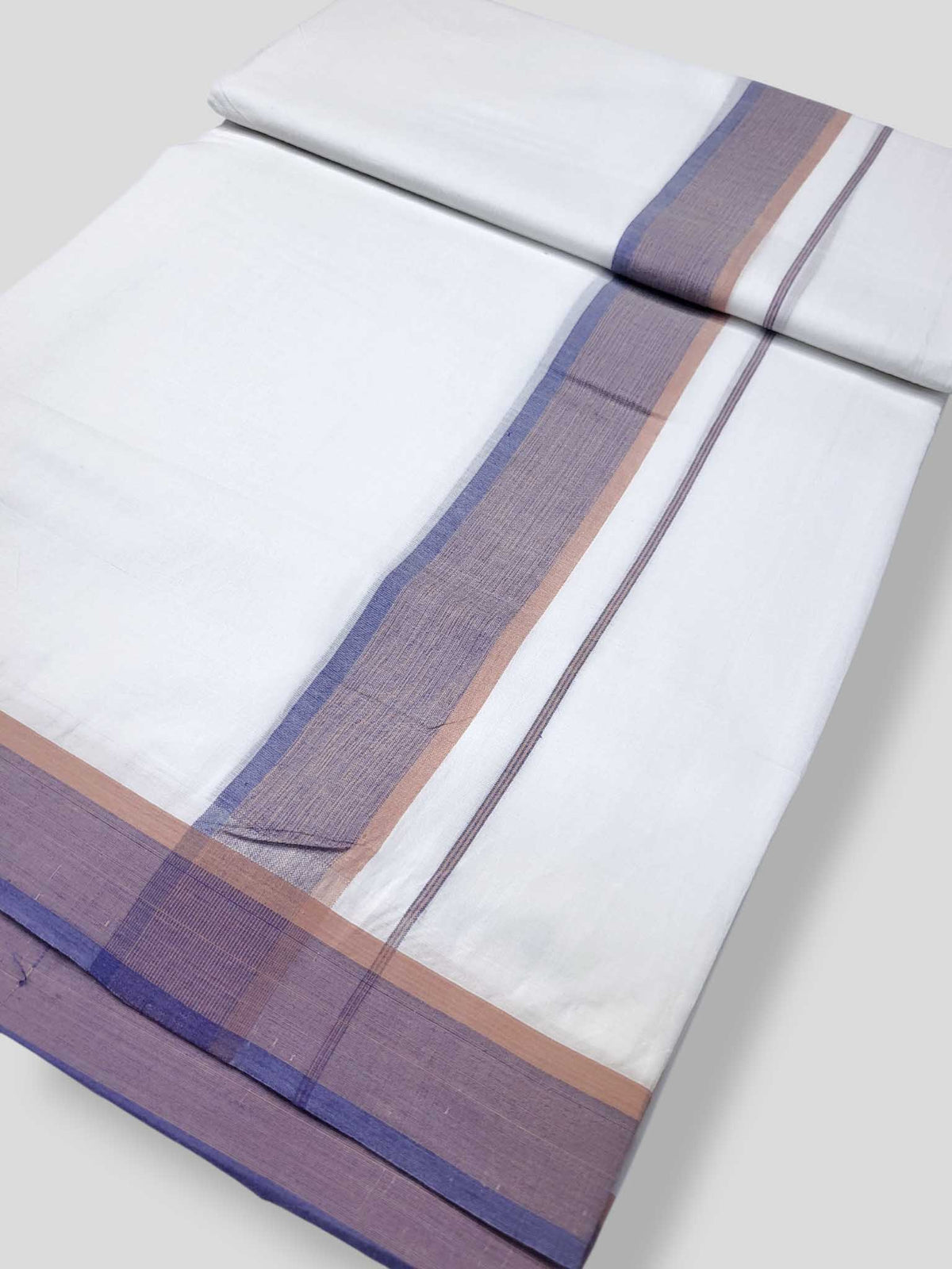 Pure White Cotton Men's Double Dhoti