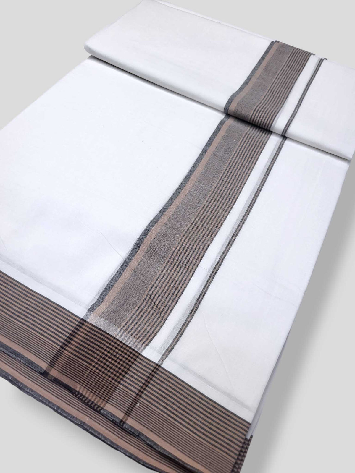 Pure White Cotton Men's Double Dhoti