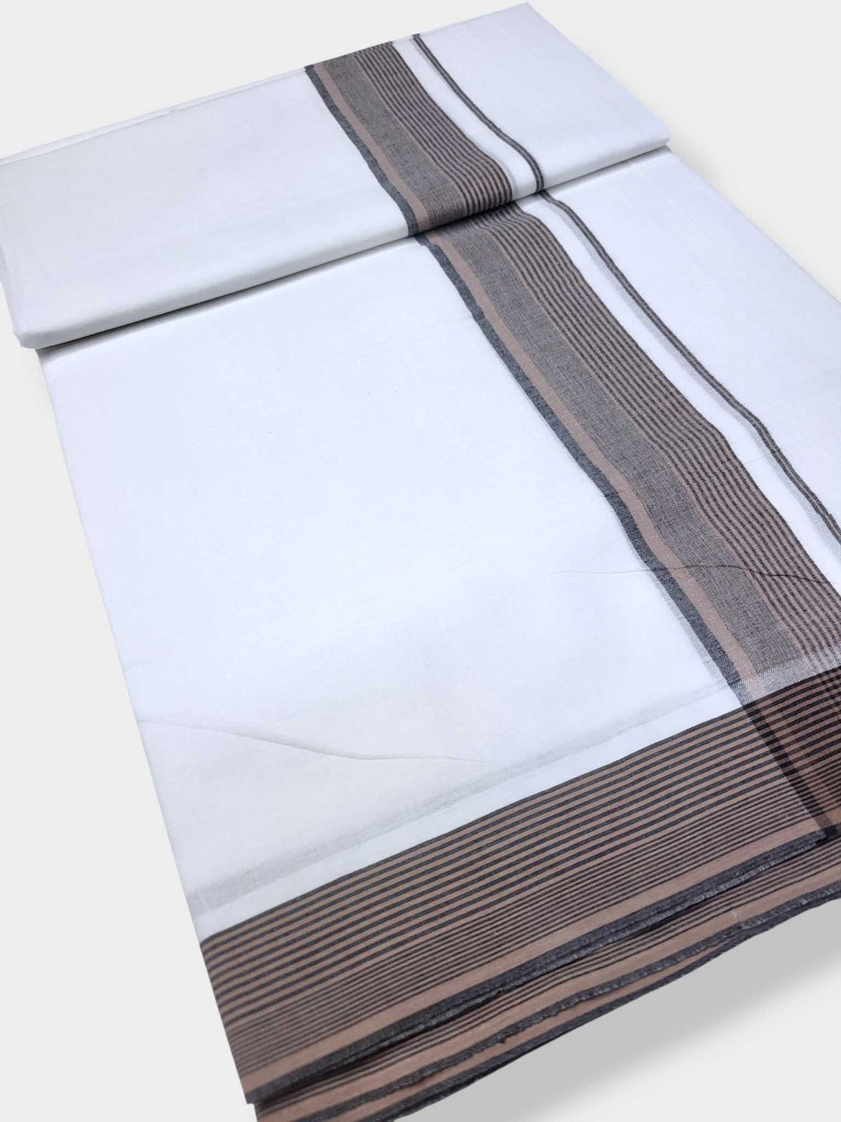 Pure White Cotton Men's Double Dhoti