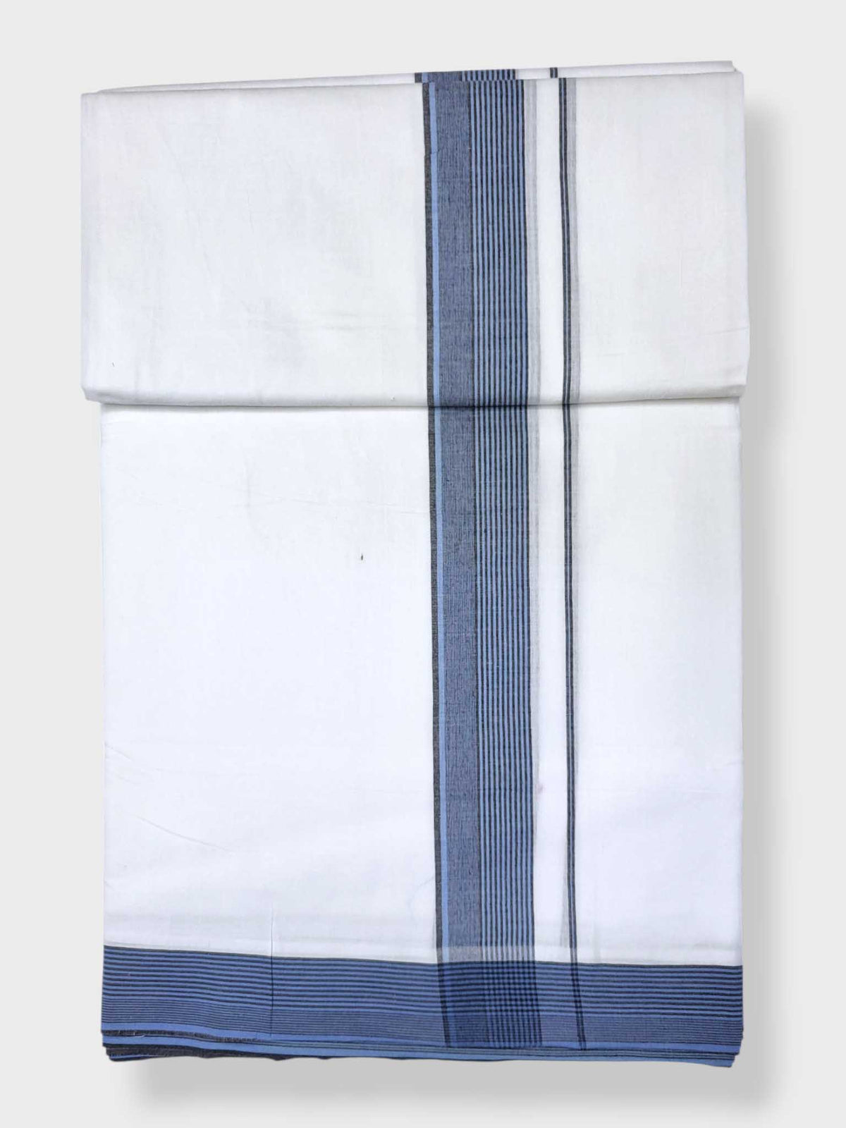 Pure White Cotton Men's Double Dhoti