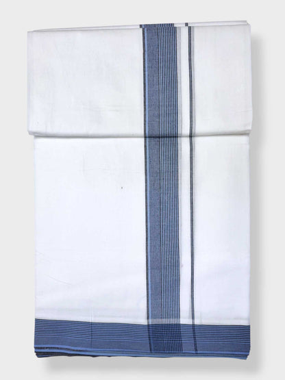 Pure White Cotton Men's Double Dhoti