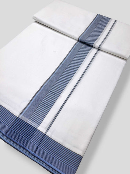 Pure White Cotton Men's Double Dhoti
