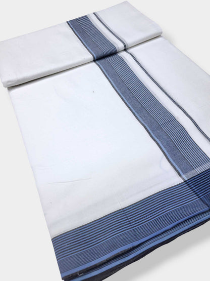Pure White Cotton Men's Double Dhoti