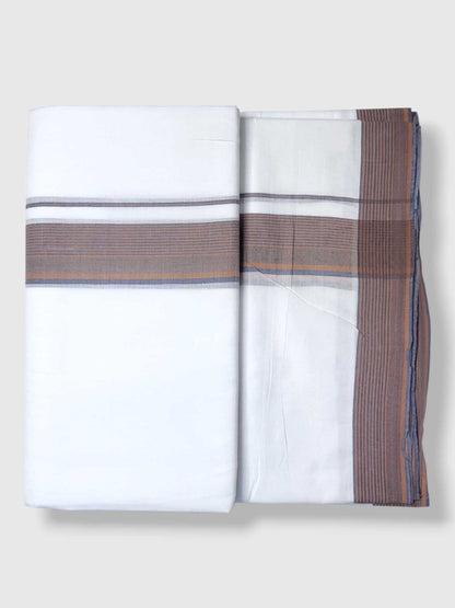 Pure White Cotton Men's Double Dhoti