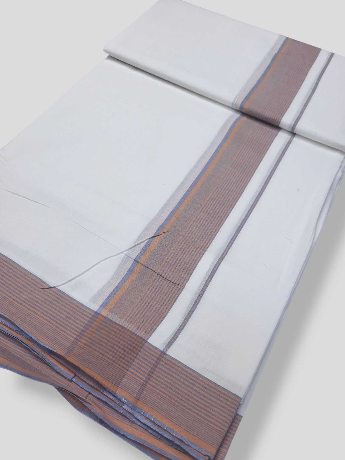 Pure White Cotton Men's Double Dhoti