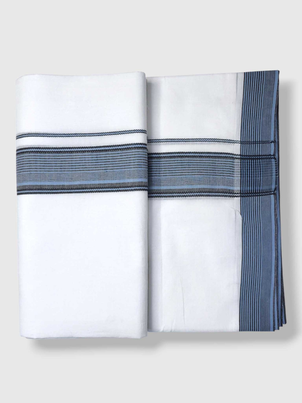 Pure White Cotton Men's Double Dhoti