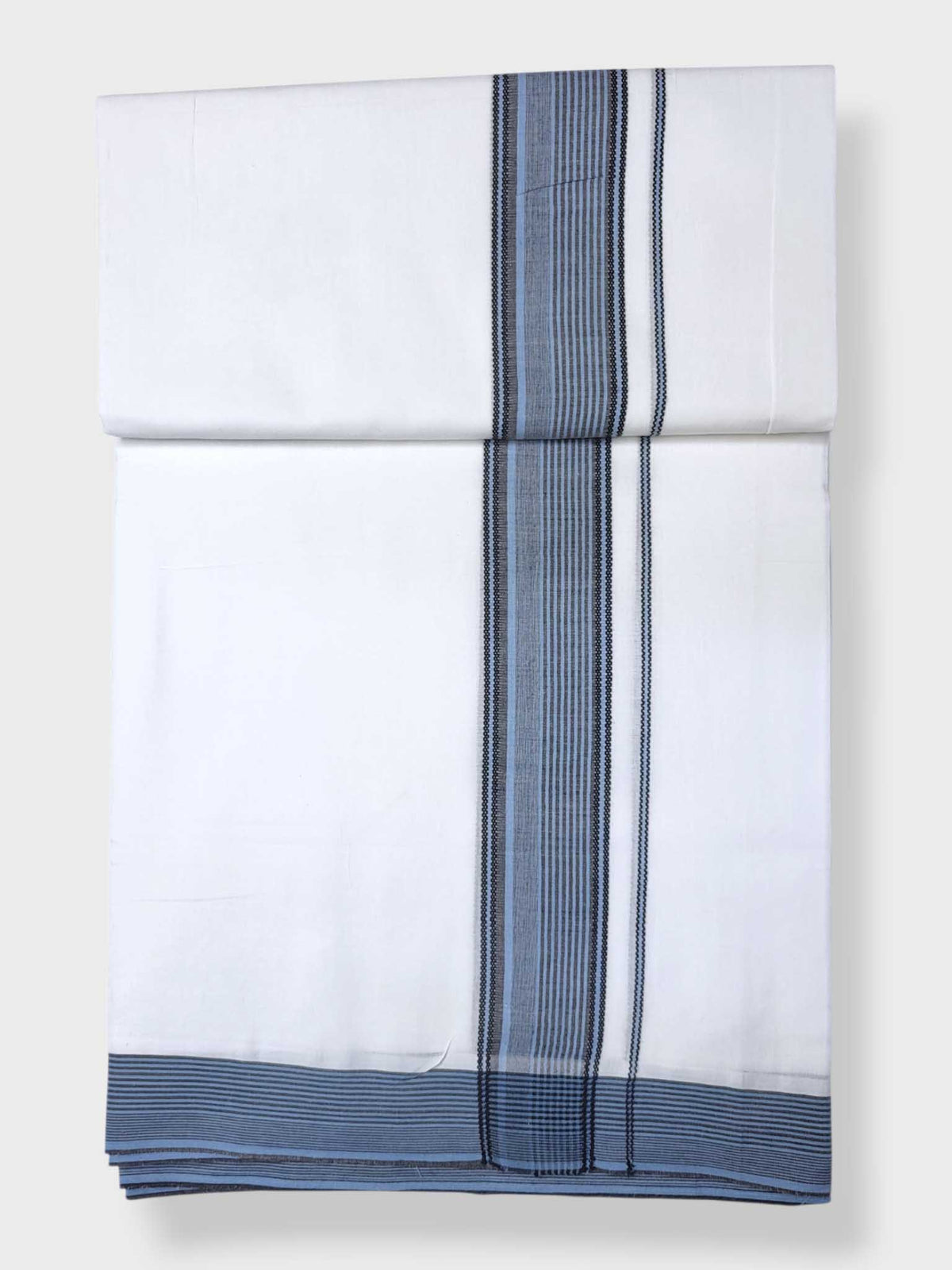 Pure White Cotton Men's Double Dhoti