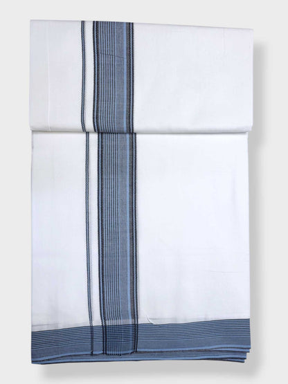 Pure White Cotton Men's Double Dhoti
