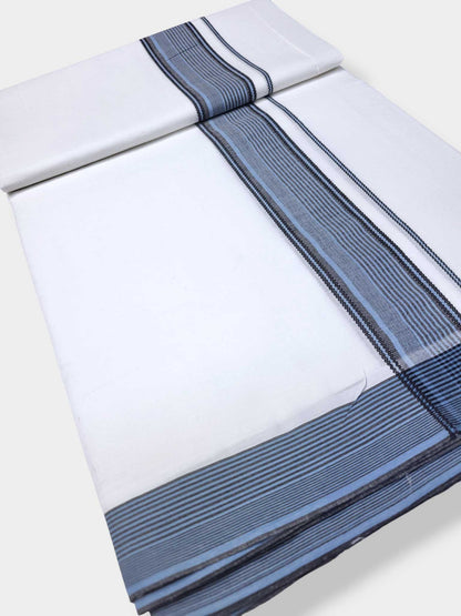 Pure White Cotton Men's Double Dhoti