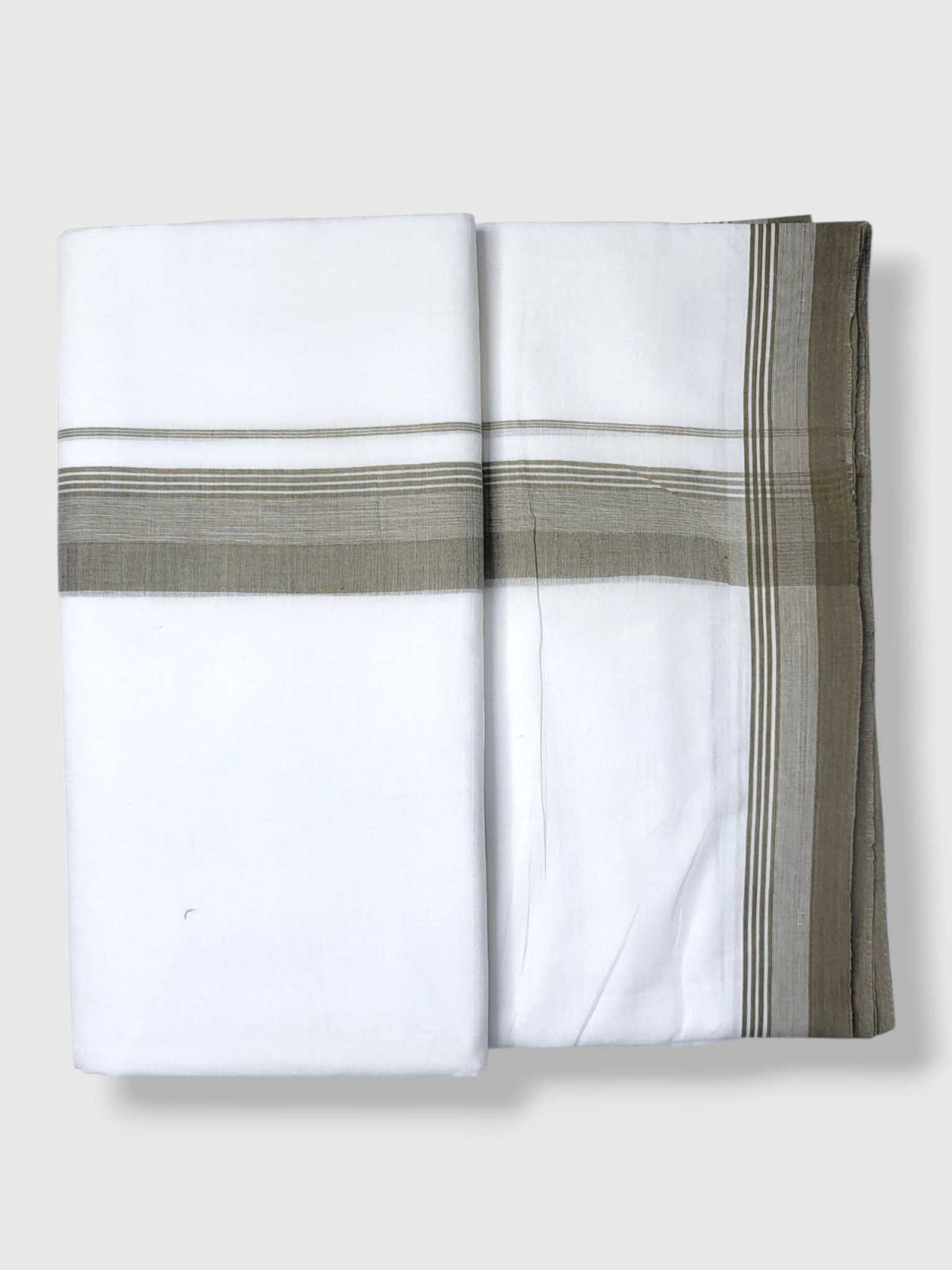 Pure White Cotton Men's Double Dhoti