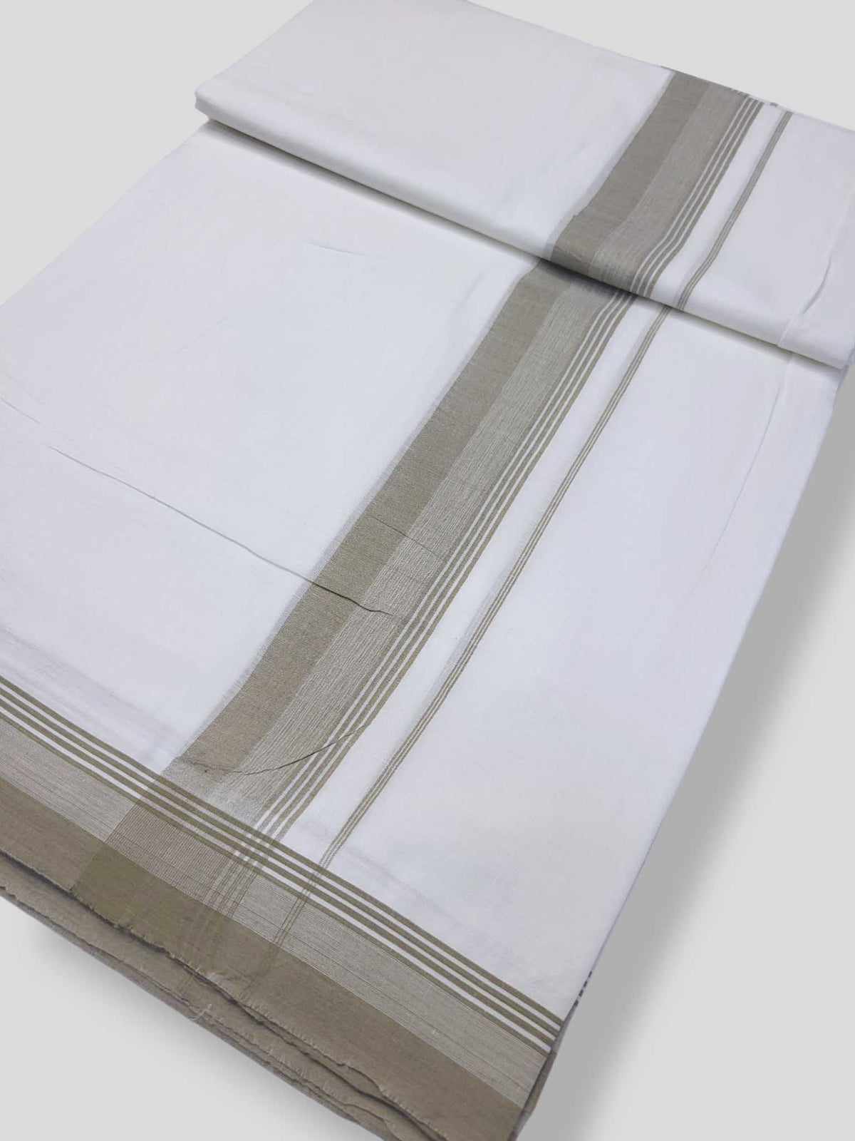 Pure White Cotton Men's Double Dhoti