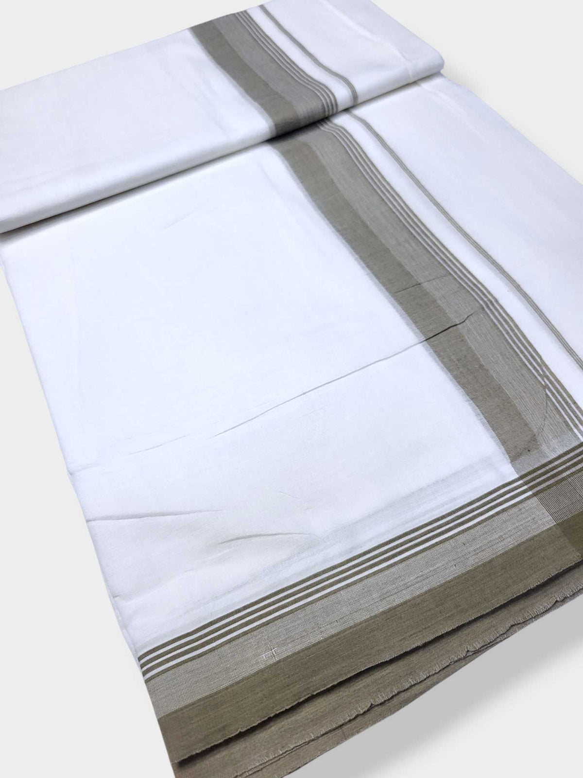 Pure White Cotton Men's Double Dhoti