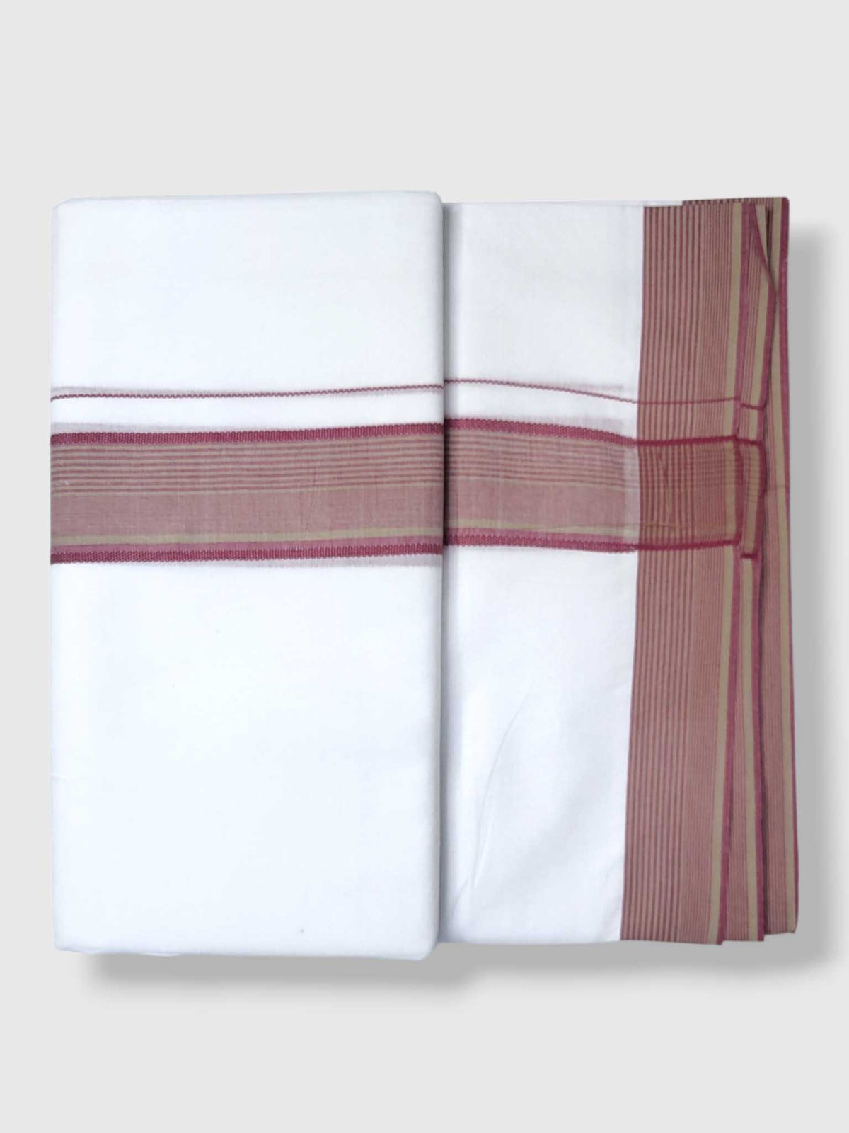 Pure White Cotton Men's Double Dhoti