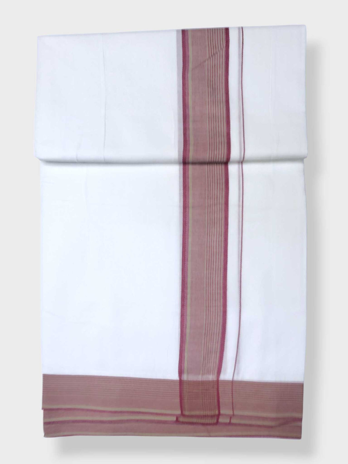 Pure White Cotton Men's Double Dhoti